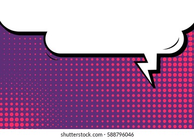 Abstract creative concept vector comic pop art style blank, layout template with clouds beams and isolated dots background. For sale banner, empty speech bubble set, illustration halftone book design