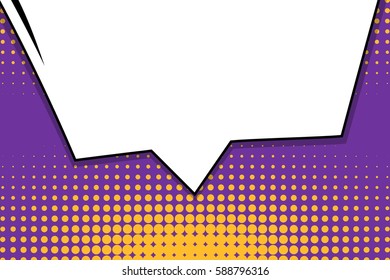 Abstract creative concept vector comic pop art style blank, layout template with clouds beams and isolated dots background. For sale banner, empty speech bubble set, illustration halftone book design