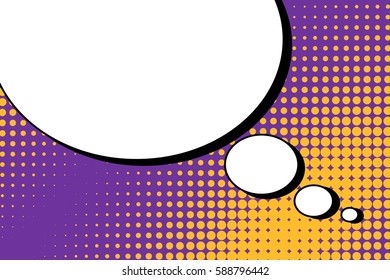 Abstract creative concept vector comic pop art style blank, layout template with clouds beams and isolated dots background. For sale banner, empty speech bubble set, illustration halftone book design
