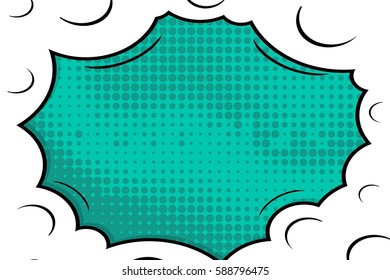 Abstract creative concept vector comic pop art style blank, layout template with clouds beams and isolated dots background. For sale banner, empty speech bubble set, illustration halftone book design