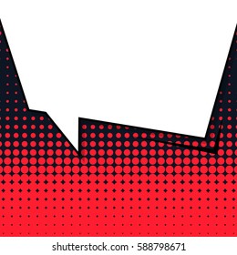 Abstract creative concept vector comic pop art style blank, layout template with clouds beams and isolated dots background. For sale banner, empty speech bubble set, illustration halftone book design
