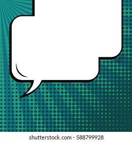 Abstract creative concept vector comic pop art style blank, layout template with clouds beams and isolated dots background. For sale banner, empty speech bubble set, illustration halftone book design