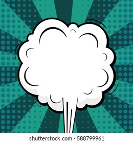 Abstract creative concept vector comic pop art style blank, layout template with clouds beams and isolated dots background. For sale banner, empty speech bubble set, illustration halftone book design