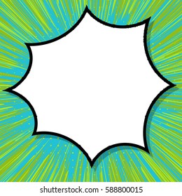 Abstract creative concept vector comic pop art style blank, layout template with clouds beams and isolated dots background. For sale banner, empty speech bubble set, illustration halftone book design