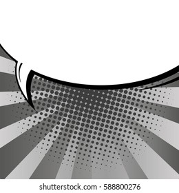 Abstract creative concept vector comic pop art style blank, layout template with clouds beams and isolated dots background. For sale banner, empty speech bubble set, illustration halftone book design