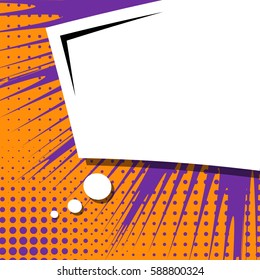 Abstract creative concept vector comic pop art style blank, layout template with clouds beams and isolated dots background. For sale banner, empty speech bubble set, illustration halftone book design