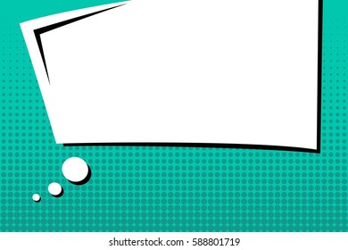 Abstract creative concept vector comic pop art style blank, layout template with clouds beams and isolated dots background. For sale banner, empty speech bubble set, illustration halftone book design