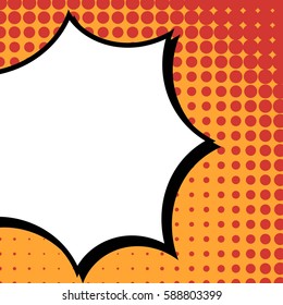 Abstract creative concept vector comic pop art style blank, layout template with clouds beams and isolated dots background. For sale banner, empty speech bubble set, illustration halftone book design