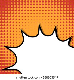 Abstract creative concept vector comic pop art style blank, layout template with clouds beams and isolated dots background. For sale banner, empty speech bubble set, illustration halftone book design