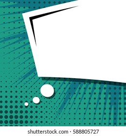 Abstract creative concept vector comic pop art style blank, layout template with clouds beams and isolated dots background. For sale banner, empty speech bubble set, illustration halftone book design