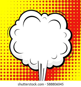Abstract creative concept vector comic pop art style blank, layout template with clouds beams and isolated dots background. For sale banner, empty speech bubble set, illustration halftone book design