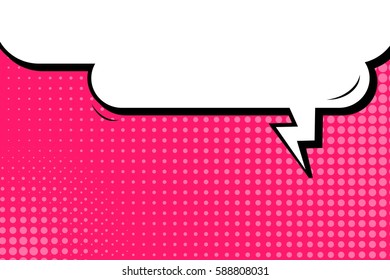 Abstract creative concept vector comic pop art style blank, layout template with clouds beams and isolated dots background. For sale banner, empty speech bubble set, illustration halftone book design