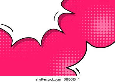 Abstract creative concept vector comic pop art style blank, layout template with clouds beams and isolated dots background. For sale banner, empty speech bubble set, illustration halftone book design