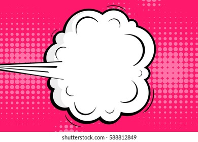 Abstract creative concept vector comic pop art style blank, layout template with clouds beams and isolated dots background. For sale banner, empty speech bubble set, illustration halftone book design