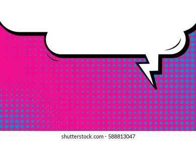 Abstract creative concept vector comic pop art style blank, layout template with clouds beams and isolated dots background. For sale banner, empty speech bubble set, illustration halftone book design