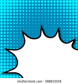 Abstract creative concept vector comic pop art style blank, layout template with clouds beams and isolated dots background. For sale banner, empty speech bubble set, illustration halftone book design