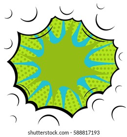 Abstract creative concept vector comic pop art style blank, layout template with clouds beams and isolated dots background. For sale banner, empty speech bubble set, illustration halftone book design