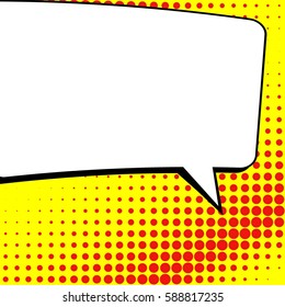 Abstract creative concept vector comic pop art style blank, layout template with clouds beams and isolated dots background. For sale banner, empty speech bubble set, illustration halftone book design