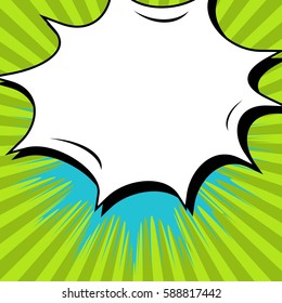 Abstract creative concept vector comic pop art style blank, layout template with clouds beams and isolated dots background. For sale banner, empty speech bubble set, illustration halftone book design