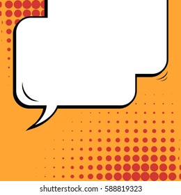 Abstract creative concept vector comic pop art style blank, layout template with clouds beams and isolated dots background. For sale banner, empty speech bubble set, illustration halftone book design