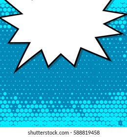 Abstract creative concept vector comic pop art style blank, layout template with clouds beams and isolated dots background. For sale banner, empty speech bubble set, illustration halftone book design