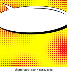 Abstract creative concept vector comic pop art style blank, layout template with clouds beams and isolated dots background. For sale banner, empty speech bubble set, illustration halftone book design