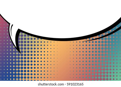 Abstract creative concept vector comic pop art style blank, layout template with clouds beams and isolated dots background. For sale banner, empty speech bubble set, illustration halftone book design