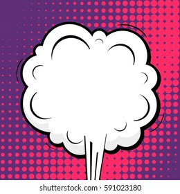 Abstract creative concept vector comic pop art style blank, layout template with clouds beams and isolated dots background. For sale banner, empty speech bubble set, illustration halftone book design