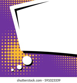 Abstract creative concept vector comic pop art style blank, layout template with clouds beams and isolated dots background. For sale banner, empty speech bubble set, illustration halftone book design
