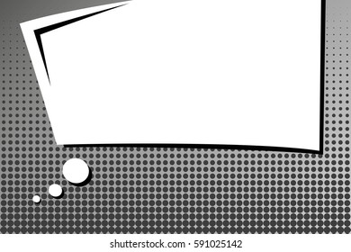 Abstract creative concept vector comic pop art style blank, layout template with clouds beams and isolated dots background. For sale banner, empty speech bubble set, illustration halftone book design
