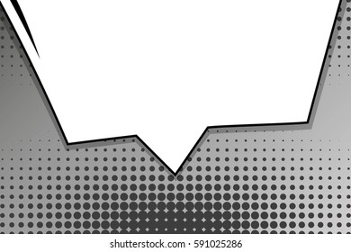 Abstract creative concept vector comic pop art style blank, layout template with clouds beams and isolated dots background. For sale banner, empty speech bubble set, illustration halftone book design