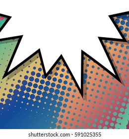 Abstract creative concept vector comic pop art style blank, layout template with clouds beams and isolated dots background. For sale banner, empty speech bubble set, illustration halftone book design