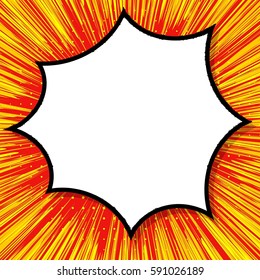 Abstract creative concept vector comic pop art style blank, layout template with clouds beams and isolated dots background. For sale banner, empty speech bubble set, illustration halftone book design