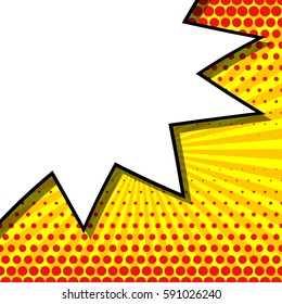 Abstract creative concept vector comic pop art style blank, layout template with clouds beams and isolated dots background. For sale banner, empty speech bubble set, illustration halftone book design