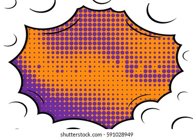Abstract creative concept vector comic pop art style blank, layout template with clouds beams and isolated dots background. For sale banner, empty speech bubble set, illustration halftone book design