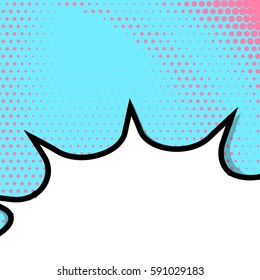 Abstract creative concept vector comic pop art style blank, layout template with clouds beams and isolated dots background. For sale banner, empty speech bubble set, illustration halftone book design