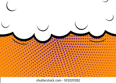Abstract creative concept vector comic pop art style blank, layout template with clouds beams and isolated dots background. For sale banner, empty speech bubble set, illustration halftone book design