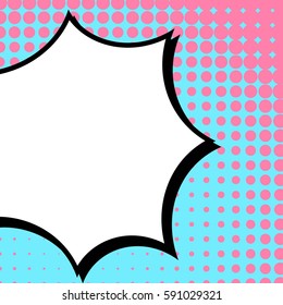 Abstract creative concept vector comic pop art style blank, layout template with clouds beams and isolated dots background. For sale banner, empty speech bubble set, illustration halftone book design