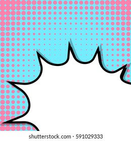 Abstract creative concept vector comic pop art style blank, layout template with clouds beams and isolated dots background. For sale banner, empty speech bubble set, illustration halftone book design