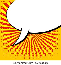 Abstract creative concept vector comic pop art style blank, layout template with clouds beams and isolated dots background. For sale banner, empty speech bubble set, illustration halftone book design