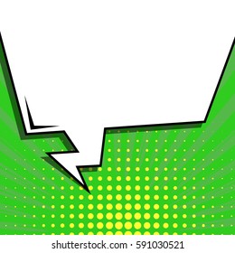 Abstract creative concept vector comic pop art style blank, layout template with clouds beams and isolated dots background. For sale banner, empty speech bubble set, illustration halftone book design