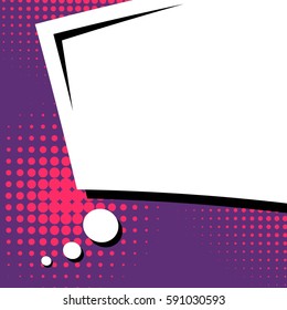 Abstract creative concept vector comic pop art style blank, layout template with clouds beams and isolated dots background. For sale banner, empty speech bubble set, illustration halftone book design