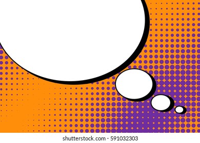 Abstract creative concept vector comic pop art style blank, layout template with clouds beams and isolated dots background. For sale banner, empty speech bubble set, illustration halftone book design