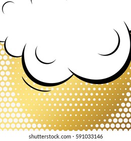 Abstract creative concept vector comic pop art style blank, layout template with clouds beams and isolated dots background. For sale banner, empty speech bubble set, illustration halftone book design