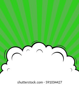 Abstract creative concept vector comic pop art style blank, layout template with clouds beams and isolated dots background. For sale banner, empty speech bubble set, illustration halftone book design