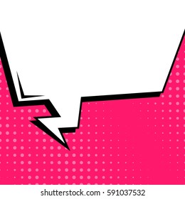 Abstract creative concept vector comic pop art style blank, layout template with clouds beams and isolated dots background. For sale banner, empty speech bubble set, illustration halftone book design
