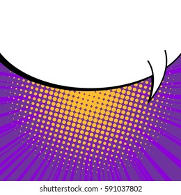 Abstract creative concept vector comic pop art style blank, layout template with clouds beams and isolated dots background. For sale banner, empty speech bubble set, illustration halftone book design