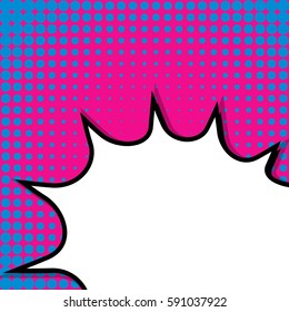Abstract creative concept vector comic pop art style blank, layout template with clouds beams and isolated dots background. For sale banner, empty speech bubble set, illustration halftone book design