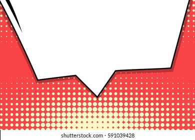 Abstract creative concept vector comic pop art style blank, layout template with clouds beams and isolated dots background. For sale banner, empty speech bubble set, illustration halftone book design