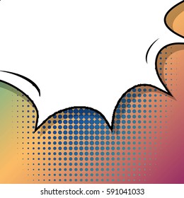Abstract creative concept vector comic pop art style blank, layout template with clouds beams and isolated dots background. For sale banner, empty speech bubble set, illustration halftone book design